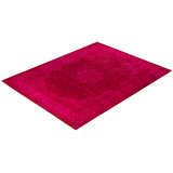 Overdyed Hand-Knotted Wool Modern-Contemporary Pink Area Rug 8' 3" x 10' 5"