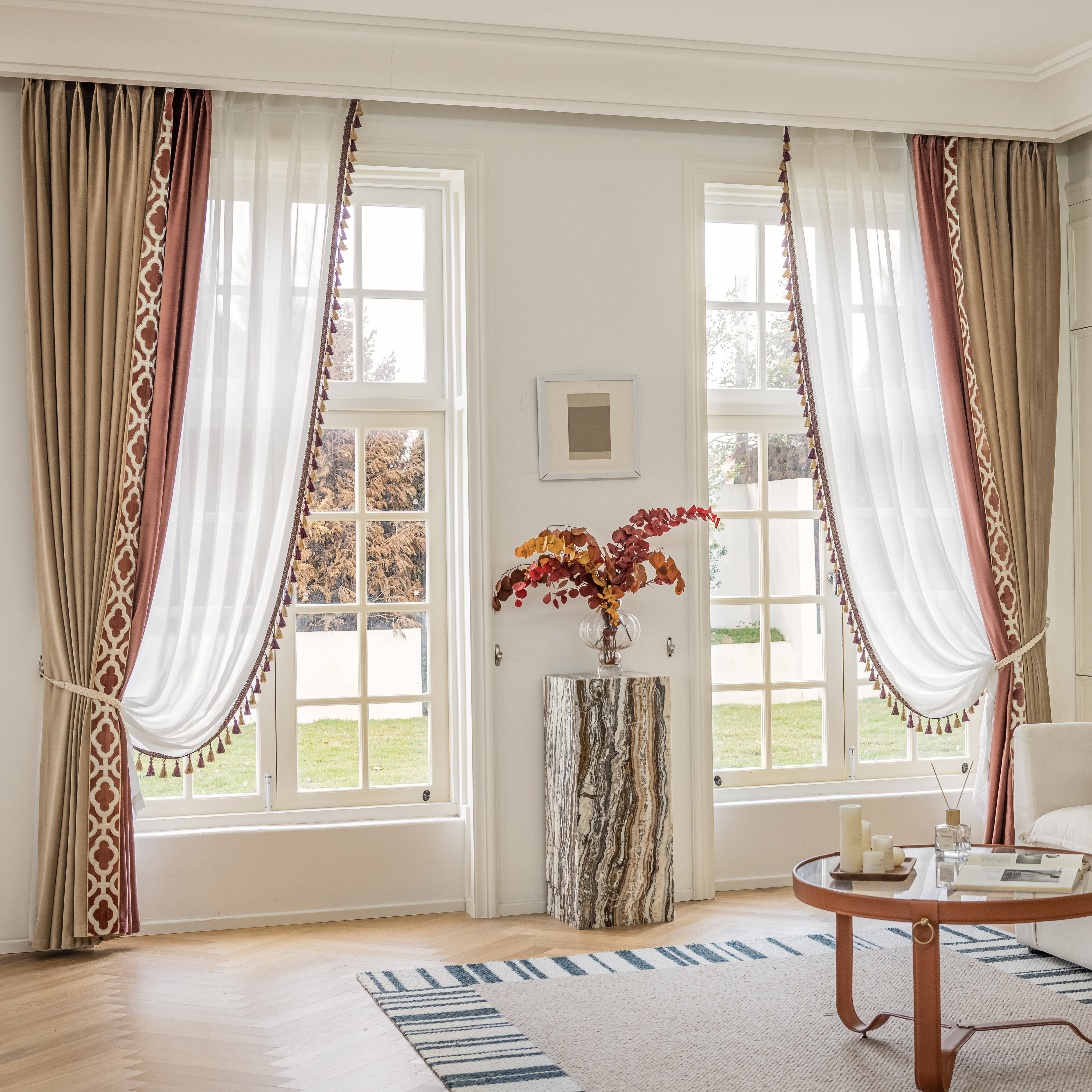 Luxury Sheer Curtain, White Sheer Curtains for Living Room, Semi-Sheer -  Pattern Homes