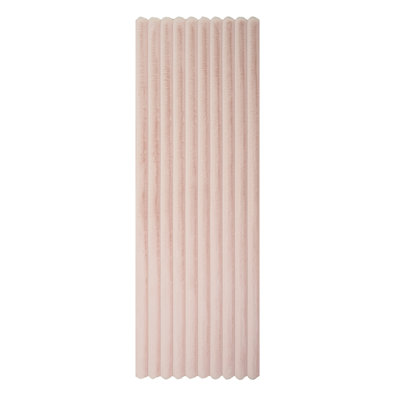 Nickole Collection Pink Ultra Soft Ribbed Faux Fur Area Rug