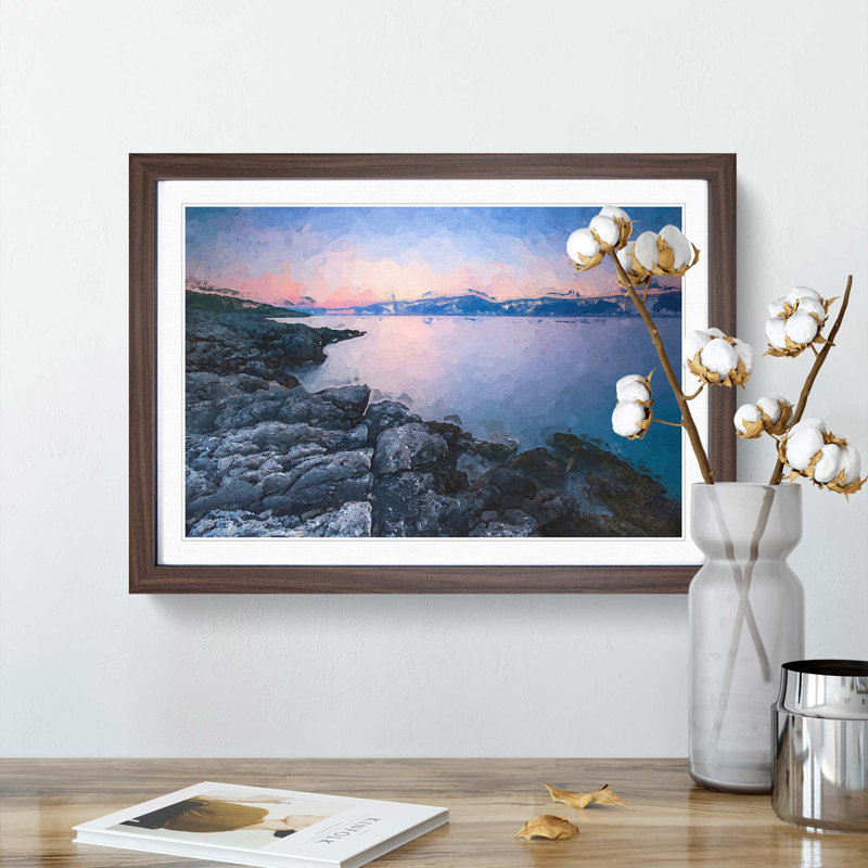 Premantura in Istria Croatia in Abstract - Framed Print, Walnut, 60cm H x 91cm W x 2cm D