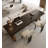 Minimalist Long Table with Geometric Wood Base-653506285