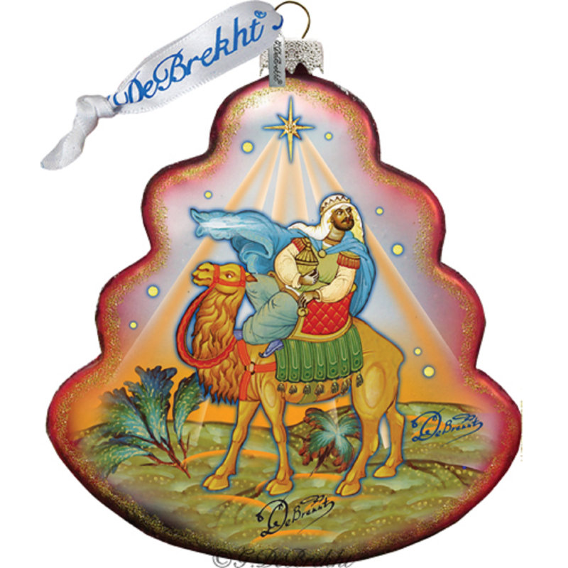 Holiday Splendor 4'' Handmade Glass Holiday Shaped Ornament