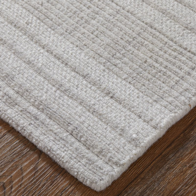Highview Hand Woven Polyester Striped Area Rug in Gray
