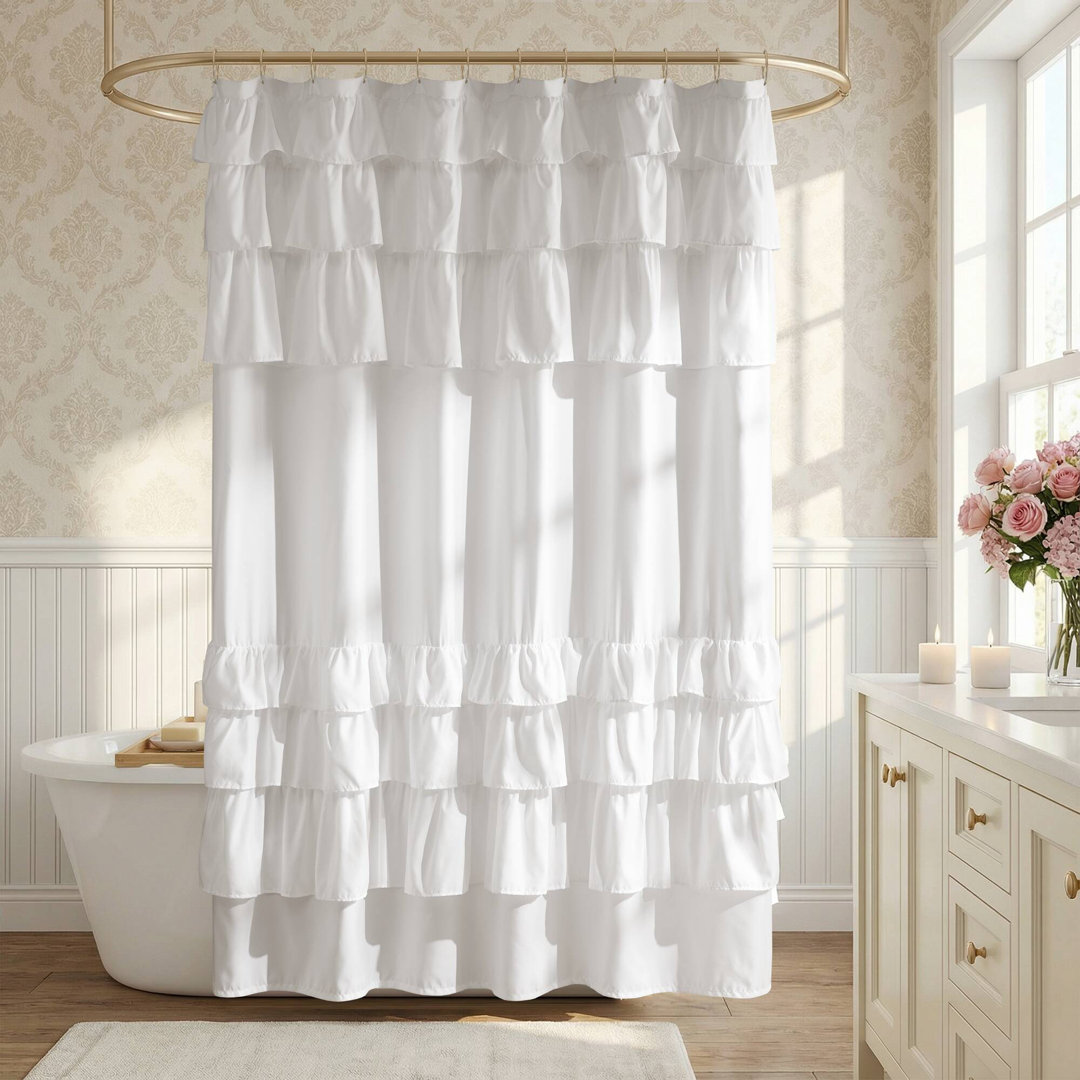 Grace Single Ruffled Shower Curtain Madison Park 