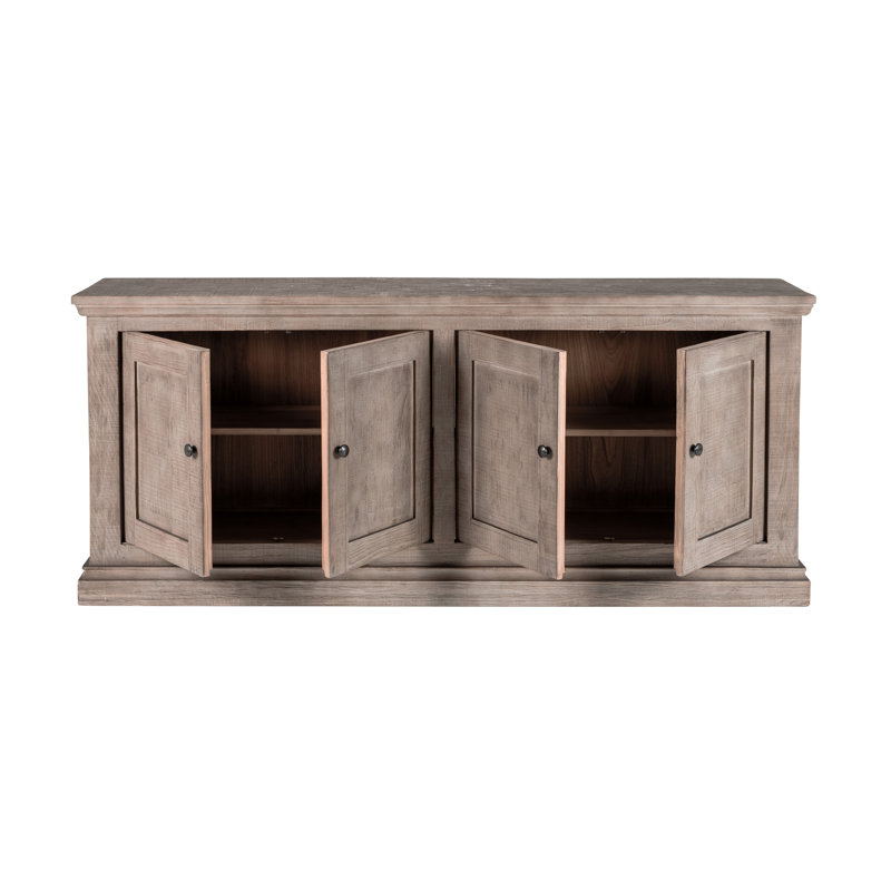 Koski 35" Tall 4-Door Cabinet, Brown