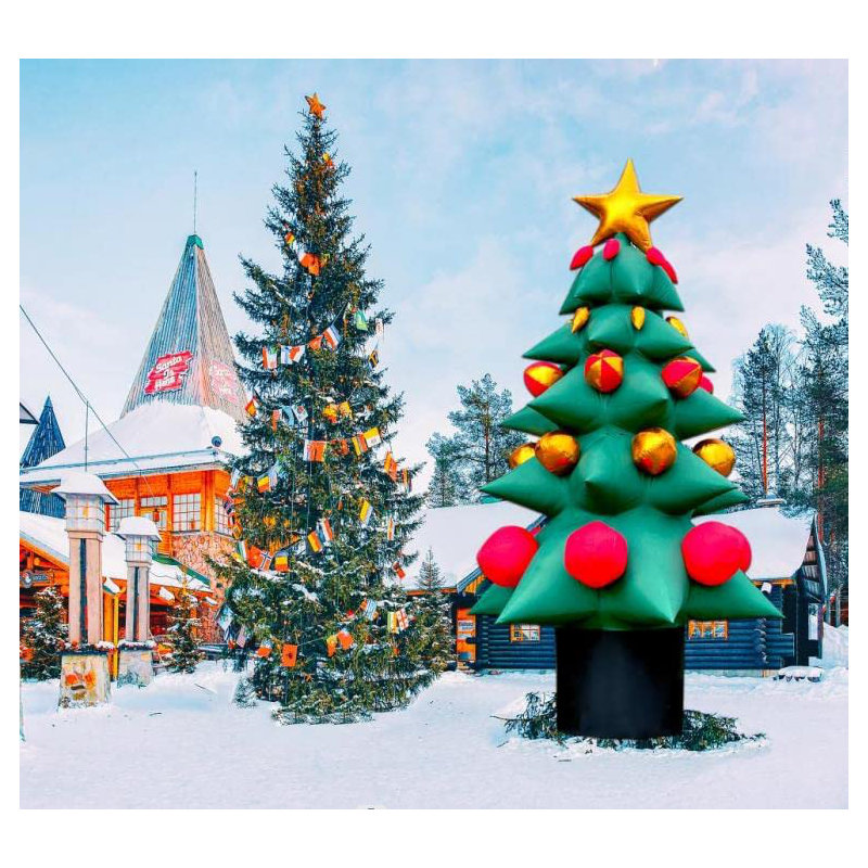 Décoration de sapin de Noël gonflable 26 po, H 314,96 po x l 220,44 po x P 220,44 po