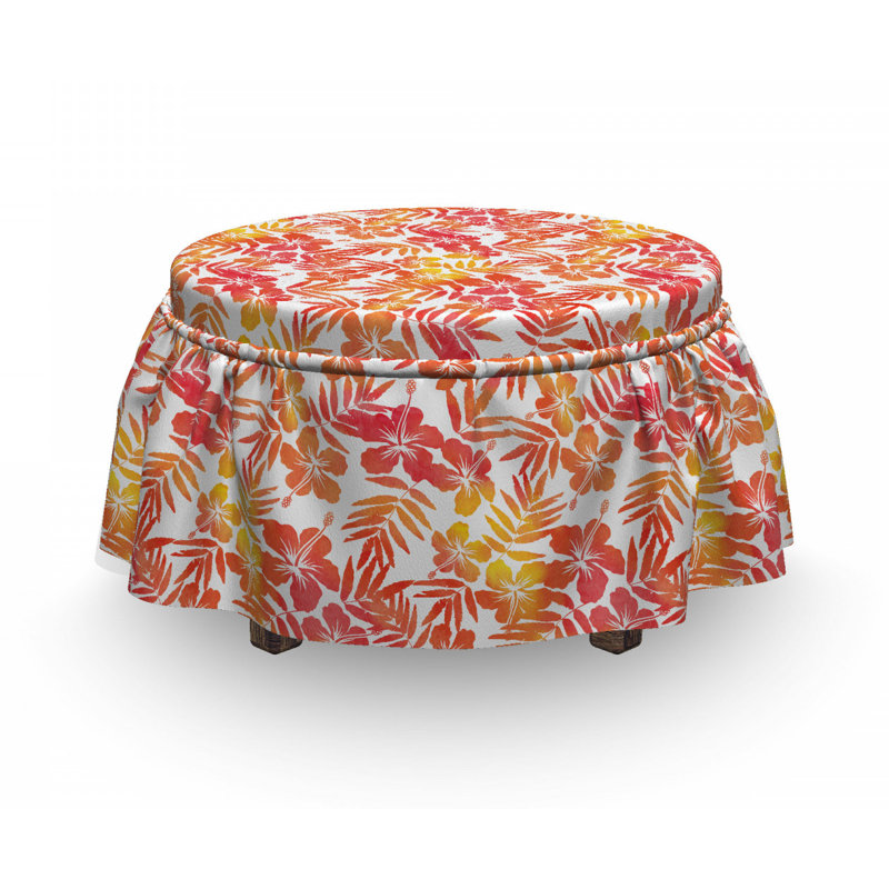 Housse pour repose-pieds hibiscus fleurs art