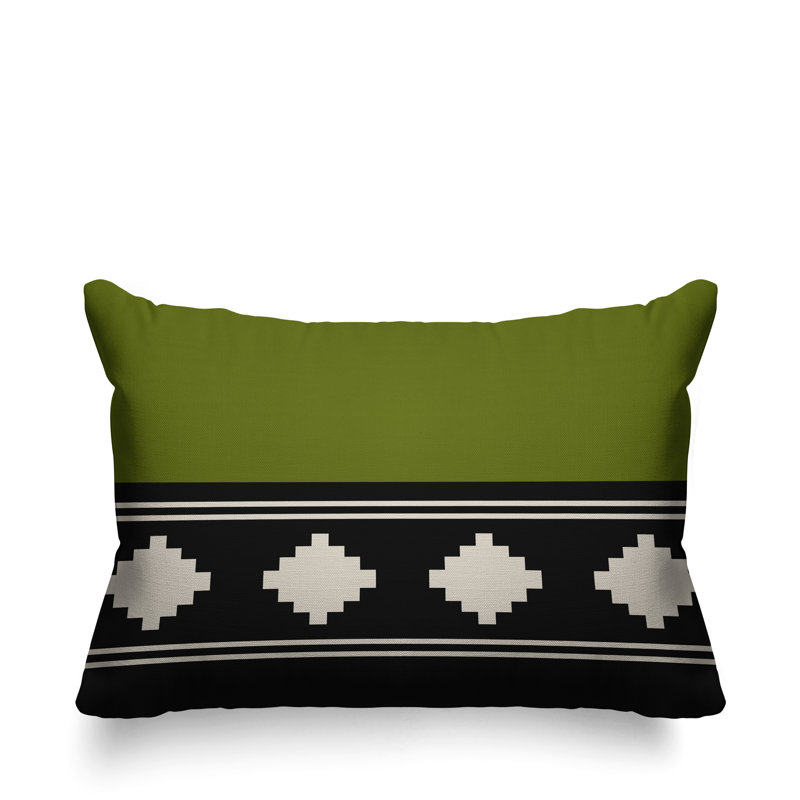 Coussin intérieur / extérieur Ector Southwestern, Chartreuse
