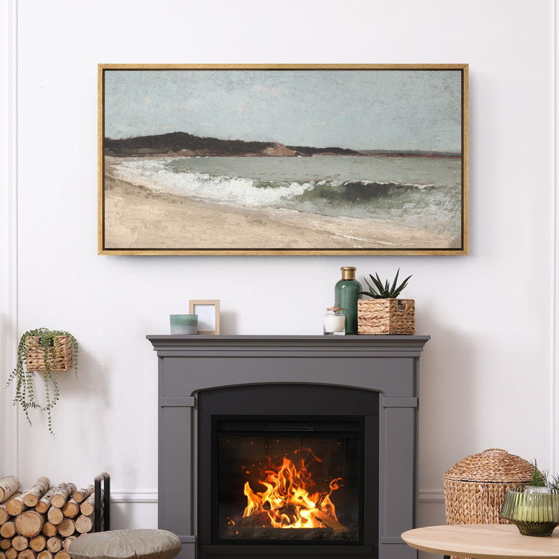 Coastal Beach Coastal Serenity Beachscape Ocean, 30" H x 60" W, Naturel