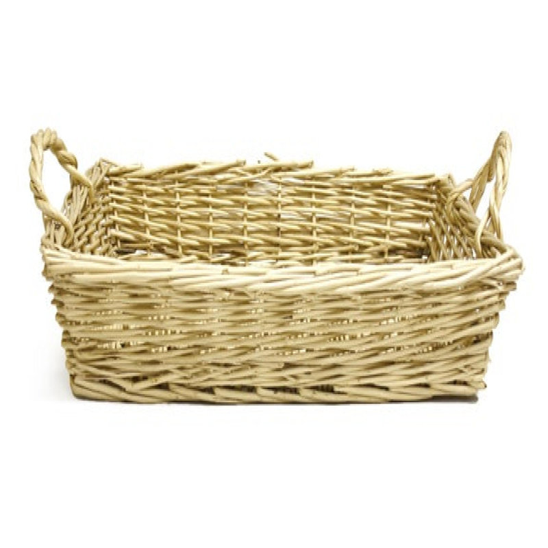 Panier en saule avec poignée, H 3,5 po x l 18 po x P 14 po