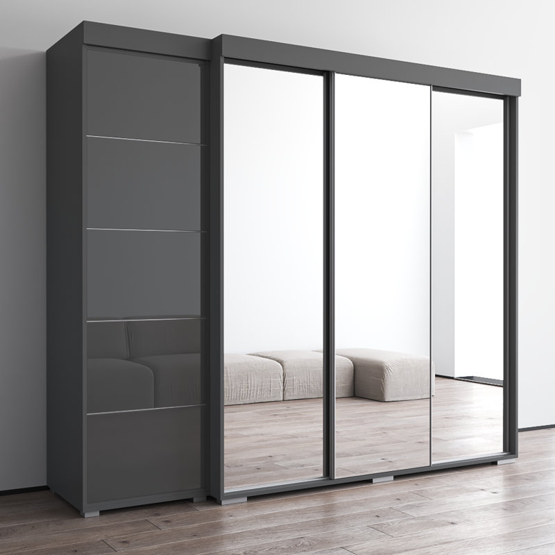 Armoire 94,1 "avec 3 miroirs Aria, gris
