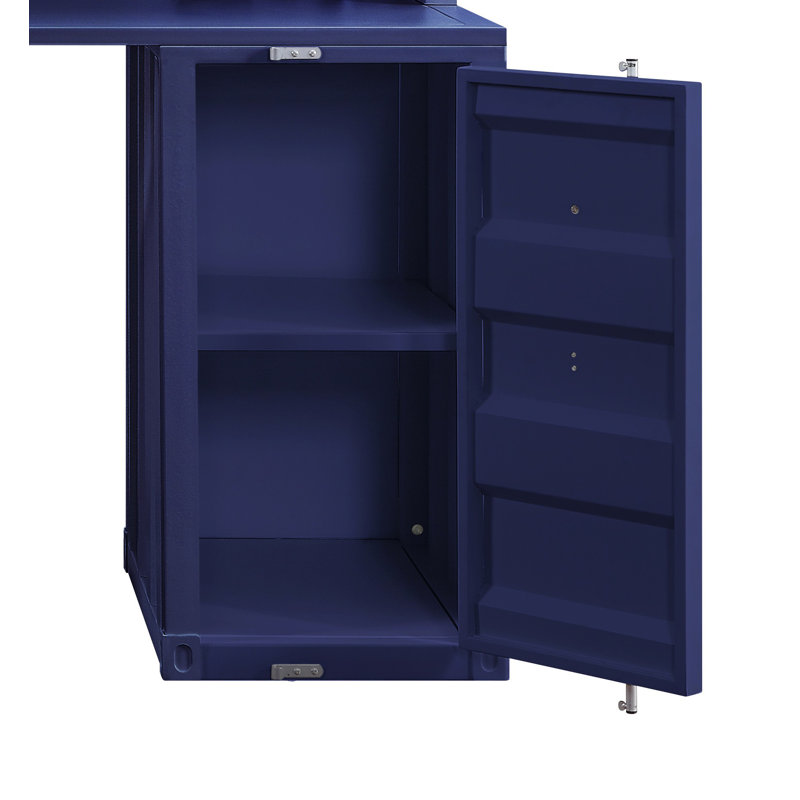 Ensemble de bureau avec huche et chaise, Bleu