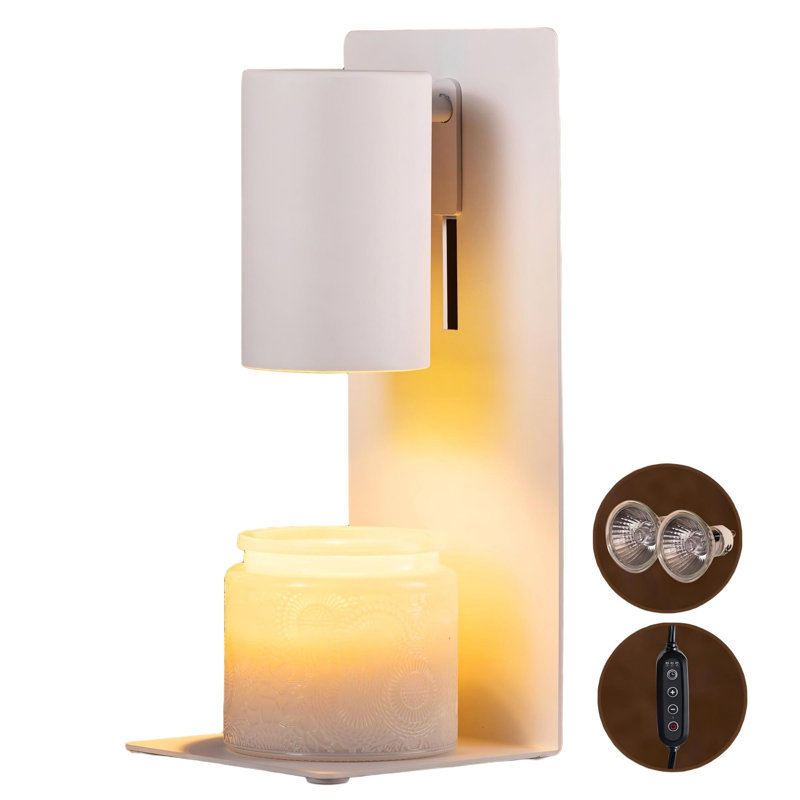 Candle Warmer Lamp With Timer & Dimmable, Height Adjustable Flameless Candle Warmer For Jar Candles, (White)