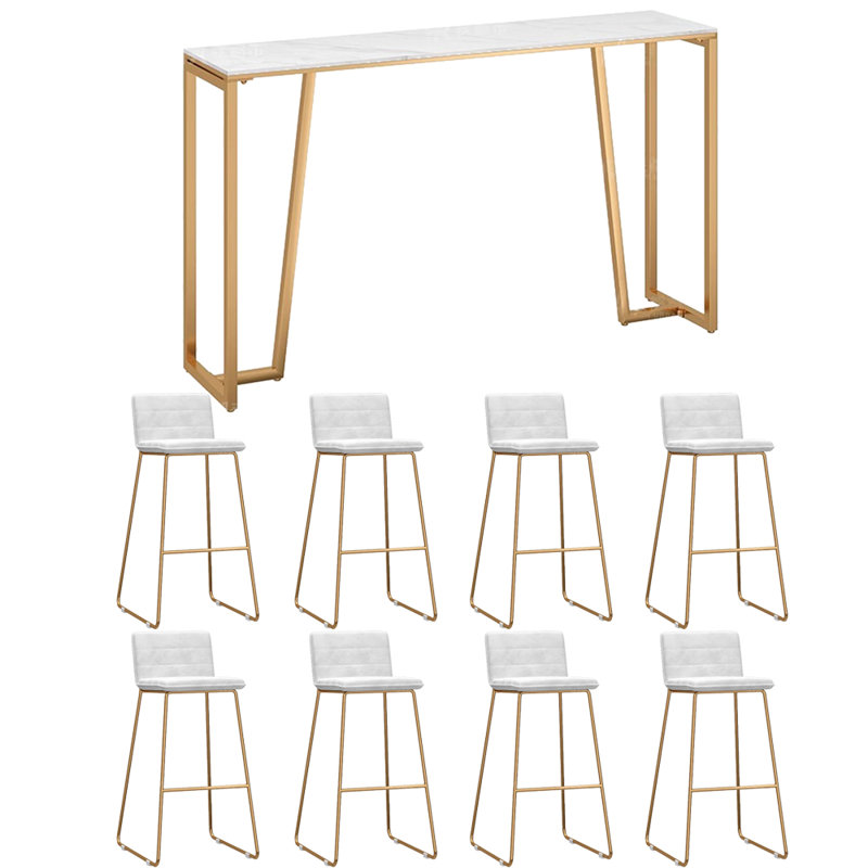 Tabourets et tables de luxe et luxueux, Blanc / Doré, Blanc
