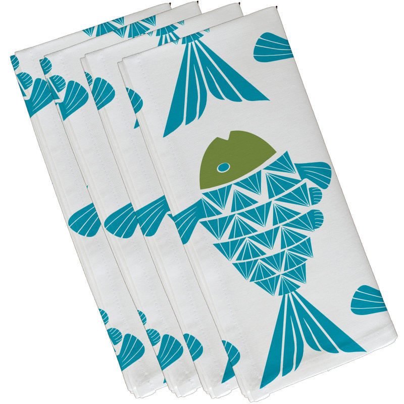 Ensemble de serviettes 4 pièces Grand Ridge, L 18 po x L 18 po, Turquoise