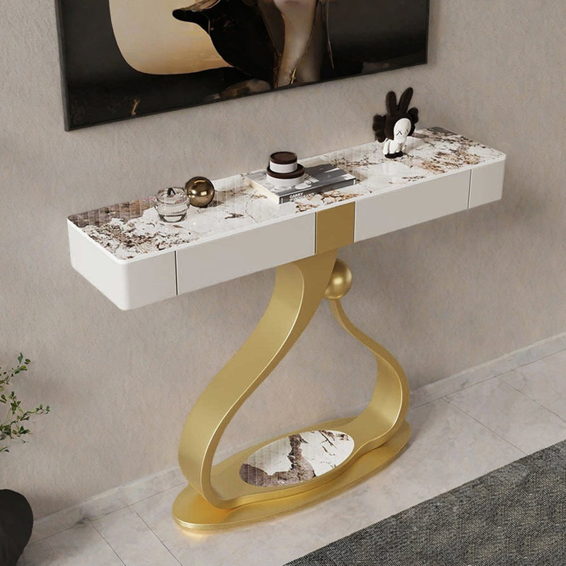 Console Italian Luxury, Doré, Ivoire ivoire
