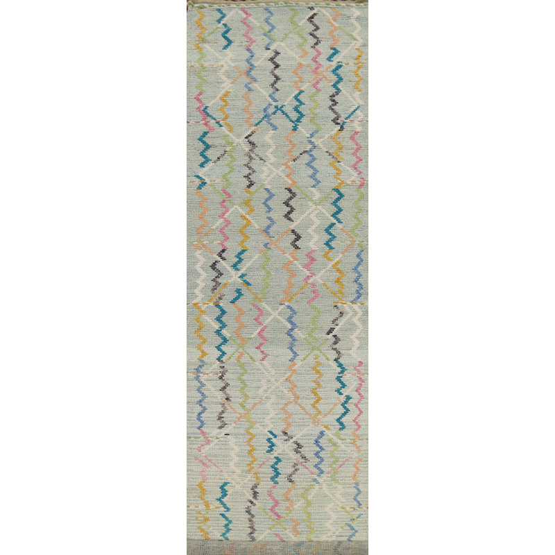 Handmade Moroccan Modern Runner Rug 3x16