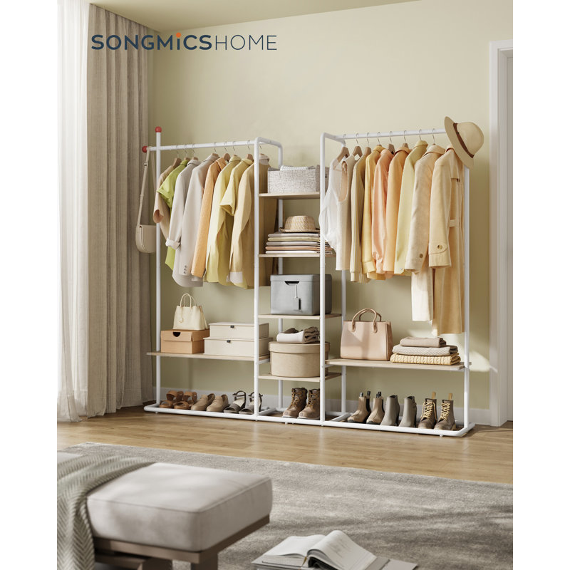 163.6cm Clothing Rack, White/Beige