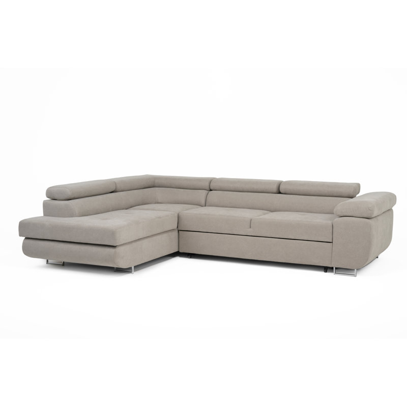 Flavius Corner Sofa Bed, Cream, Left Hand Facing