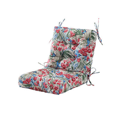 Siège / dossier, coussin de chaise d'extérieur, coussin de chaise de patio avec attache, remplacement capitonné pour meubles de patio, 20 x 20 x 4,1