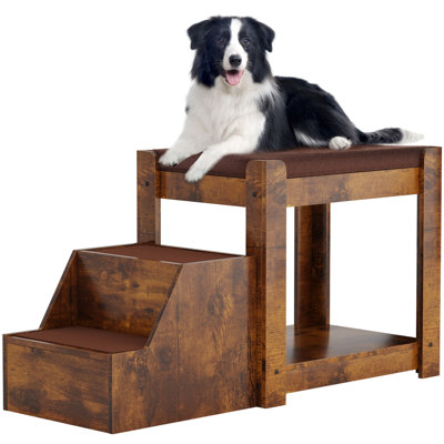 2-Tier Pet Bunk Bed With Removable Stairs