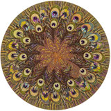Peacock Feathers Olive 16'' Vinyl Placemat
