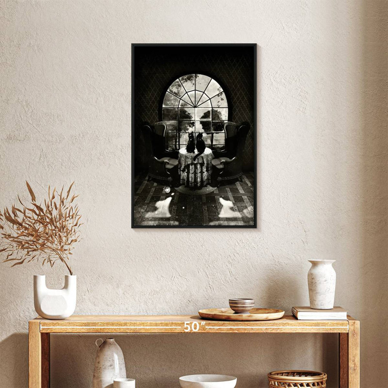 Crâne de chambre BW, Cadre flottant noir, 21 po x 31 po