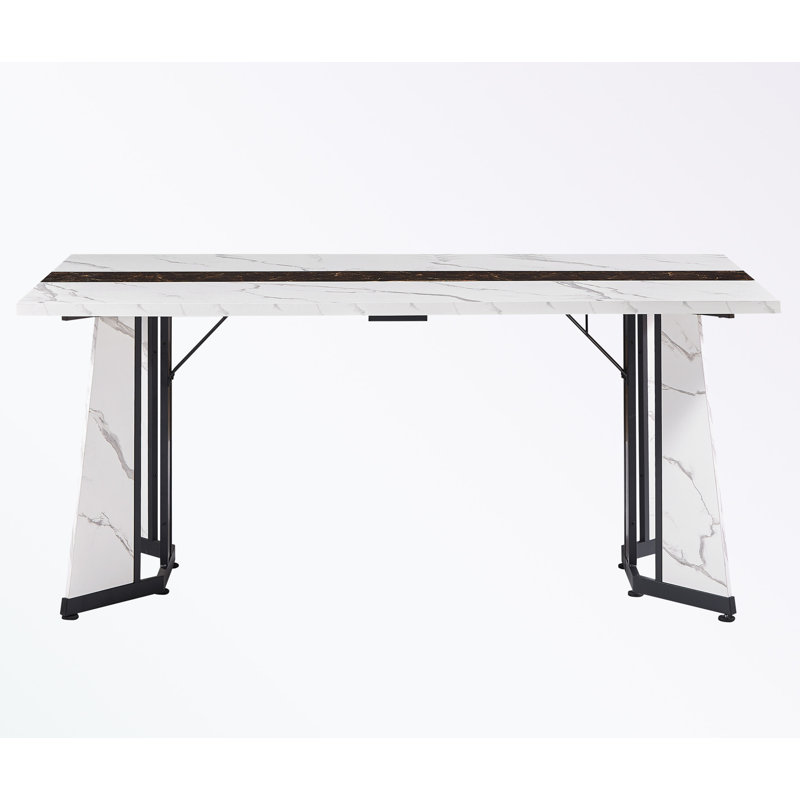 Rectangular Large Dining Table with Adjustable Legs