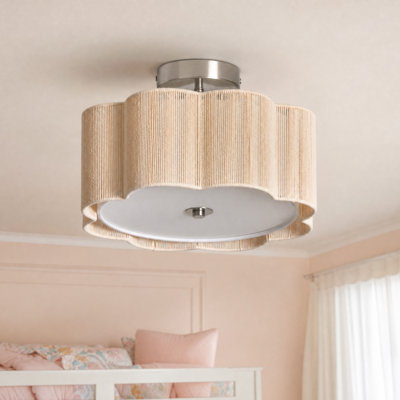 Plafonnier semi-encastré en tissu 3 lumières Tekamah