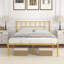 Cadre de lit double, cadre de lit en métal avec tête de lit, lit plateforme en fer sans matelas ni sommier-88618247-102742499