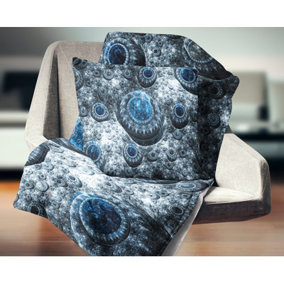Planète exotique Fractal - coussin imprimé abstrait