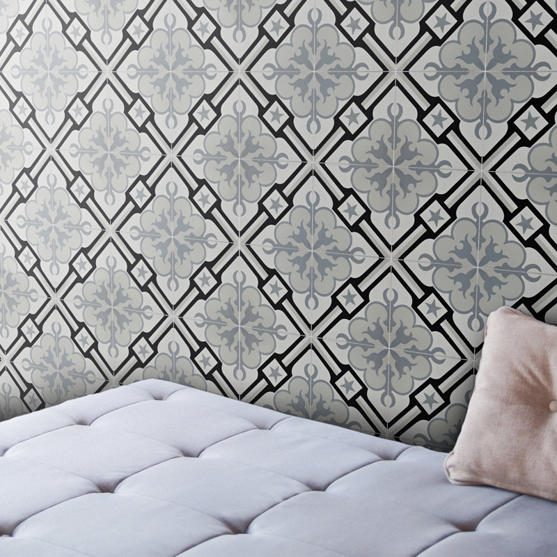 Chala 8" x 8" Cement Patterned Wall & Floor Tile