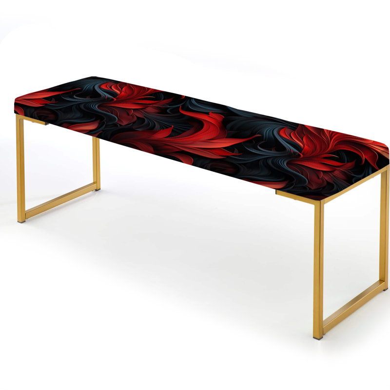 Banc noir rembourré damassé Noir Illusions Moody