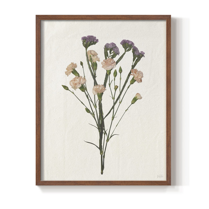 «Organic Floral III», reproduction encadrée - bois massif, H 15 po x l 12 po, Noyer