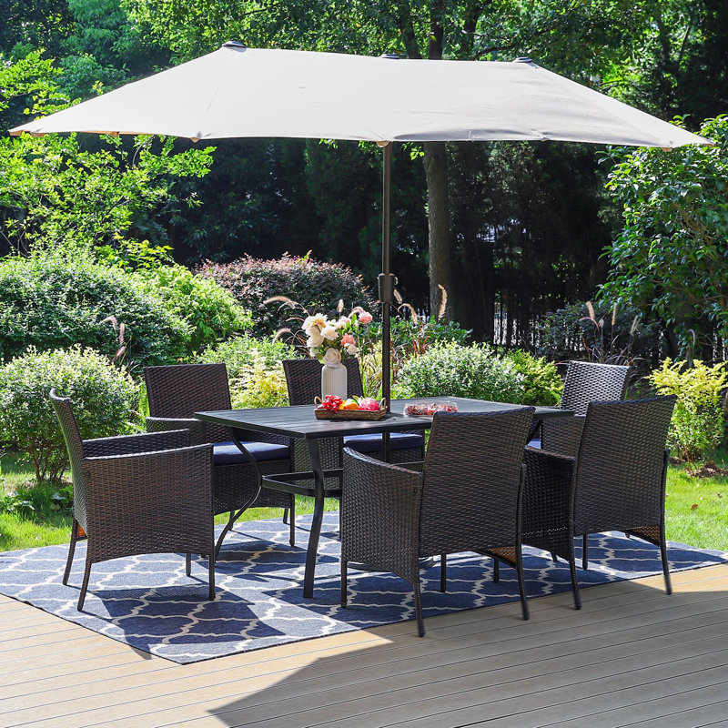 6 - Person Patio Dining Set with Rectangular Table