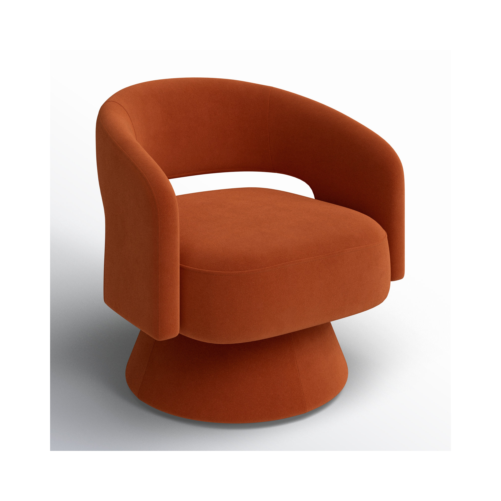 Bhupendra Swivel Accent Chair, Rust Velvet