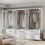 Armoire penderie à 6 portes avec tiroirs, blanc