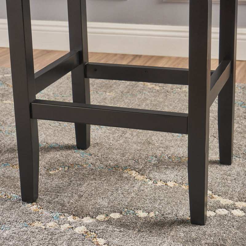 Upholstered Counter Stool with Solid Wood Frame, Counter Stool (26" Seat Height), Brown