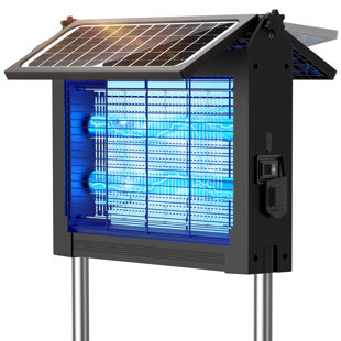 Solar Bug Zapper pour l'extérieur avec double panneau solaire, pour le jardin, le patio, le camping, 2100 pieds carrés