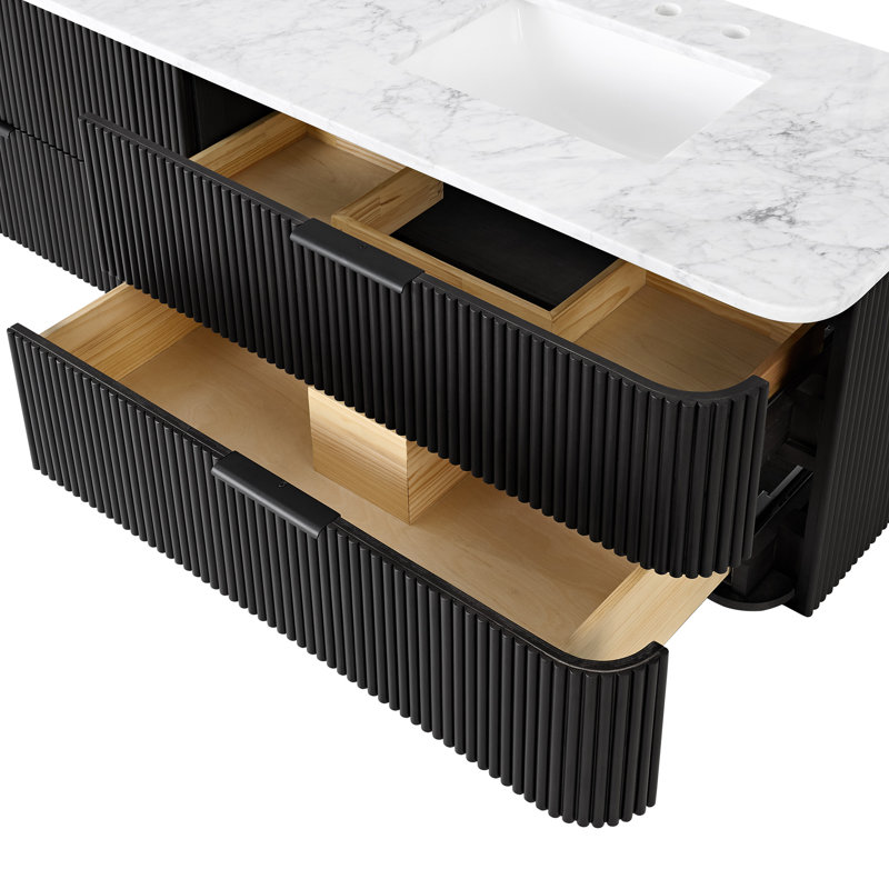 Nova 72" Floating Marble Top Double Vanity