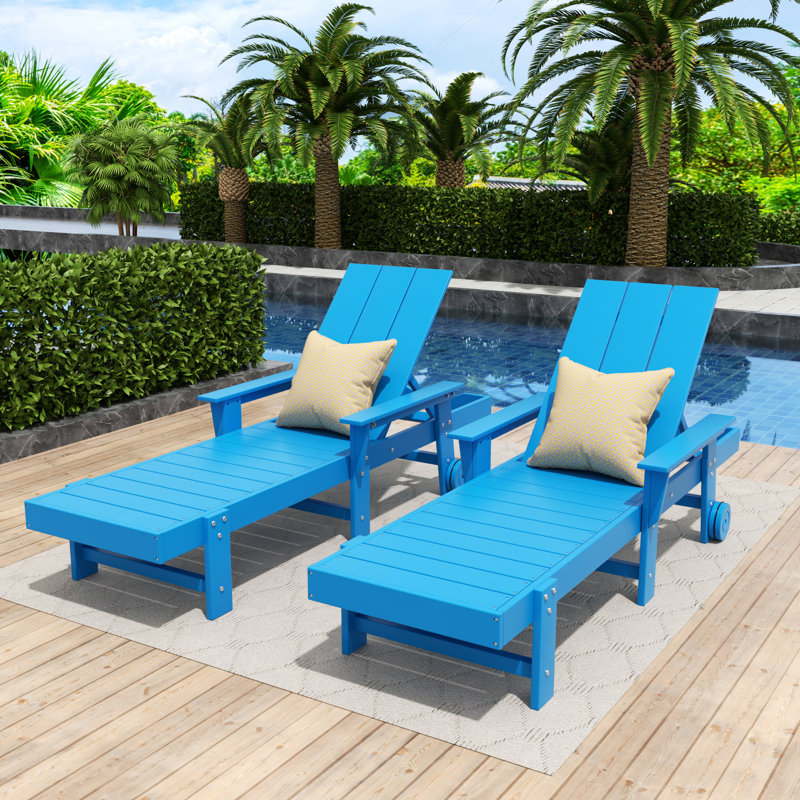 Joubert Outdoor Chaise Lounge Set, Blue