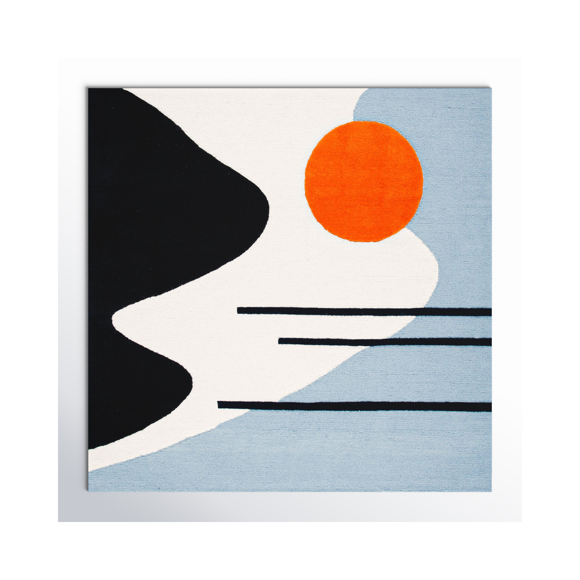 Felipe Wool Ivory / Blue Rug, Square 6'
