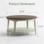 Table basse 31,5 po avec tablettes à 2 niveaux en bois massif brun foncé et crème moderne pour le salon et la chambre à coucher