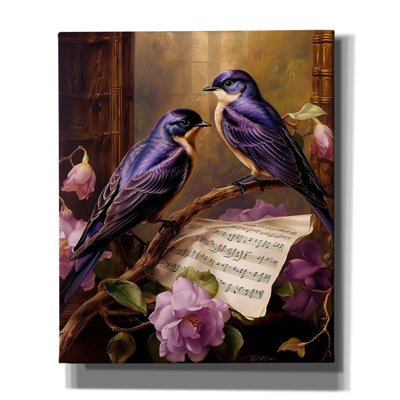 «Swallows In Music» par Momart, art mural sur toile