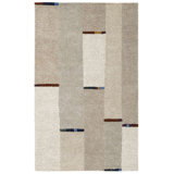 Rectangle Geometric Hand Tufted Wool Area Rug in Natural/Ivory