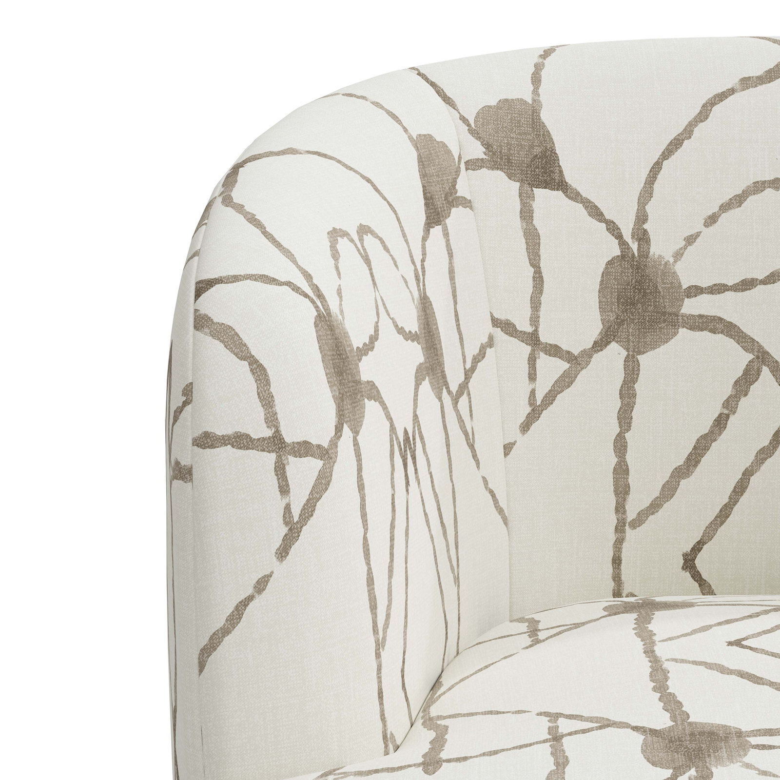 Mina Cotton Swivel Barrel Chair, Hans Cream Geometric