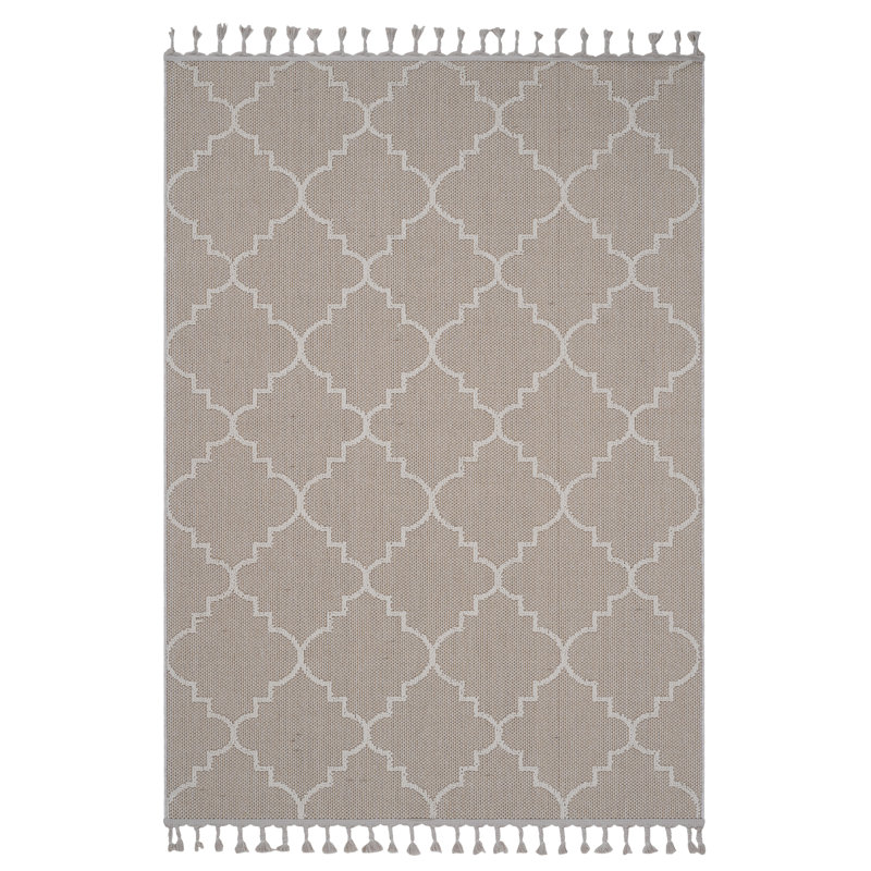 Tapis ivoire à treillis intérieur / extérieur, Rectangle 4 pi x 6 pi 2 po