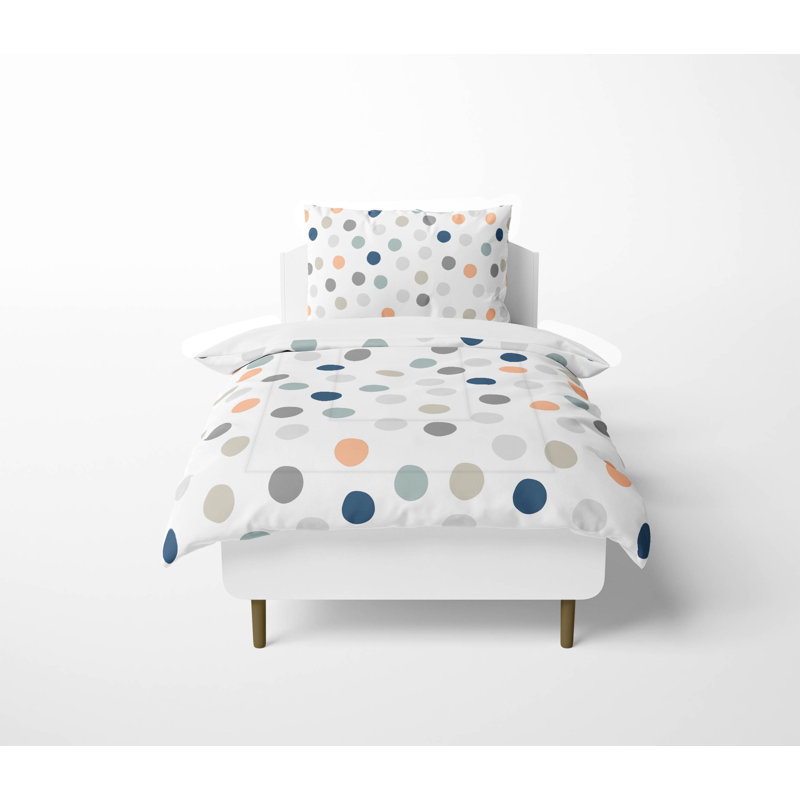 Always Polka Comforter Set, Peach Polka Dots