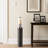 Modern Wood Pillar Candle Holder with Metal Sphere Accent - Decorative Tall Tabletop Candlestick Holder for Living Room - Gray-923522699