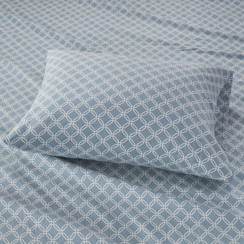 Ensemble de draps en flanelle de coton Cozy, Simple TG, Bleu